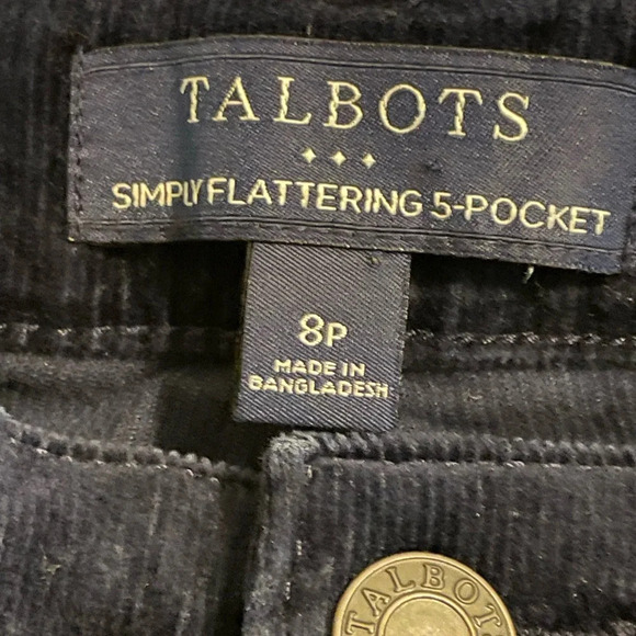 Talbots Indigo Blue Simply Flattering 5 Pocket Corduroy Pants Size 8 Petite - Picture 6 of 10